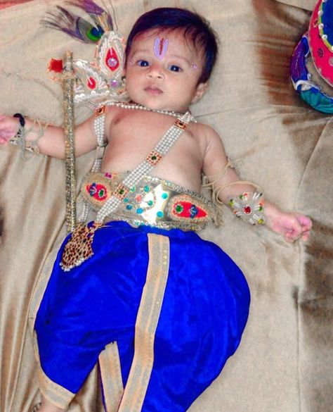 Girl baby krishna getup Krishna Getup For Babies, Little Krishna, Baby Krishna, Monthly Photos, New Born Baby, Lord Krishna, Shoot Ideas, Girl Baby, Krishna