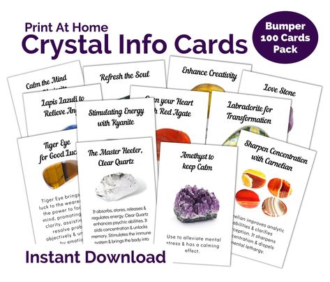 Crystal Meaning Cards Printable, Energy Transformations, Crystal Guide, Gemstone Meanings, Crystal Meanings, Red Agate, Psychic Abilities, Printable Cards, Crystal Items