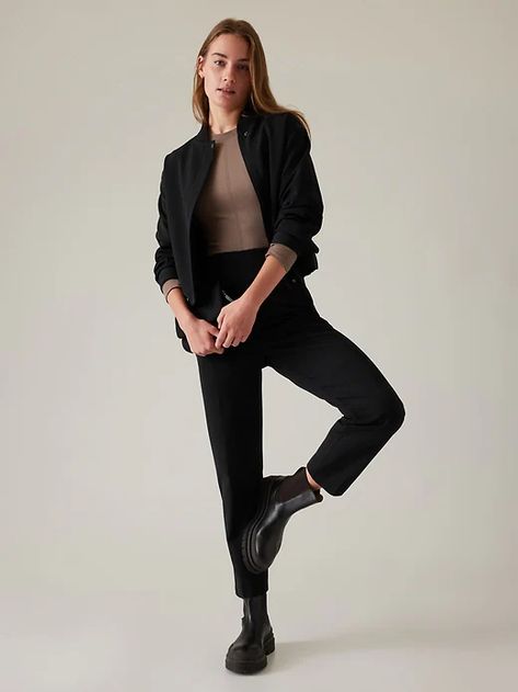 Endless High Rise Pant | Athleta Work And Travel, Travel Pants, Active Wear Pants, High Rise Pants, Large Black, Ankle Length, Black Pants, Zip Pockets, Cool Outfits