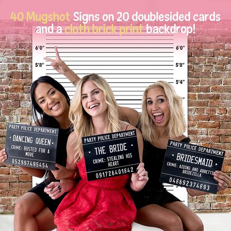 Bachelorette Mug Shots, Photobooth Props, Party Starters, Printed Backdrops, Dancing Queen, Photo Booth Props, Mug Shots, Girls Night Out, Girls Night