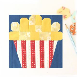 Introducing my new Popcorn quilt block pattern!!! 🍿🍿🍿 I can totally picture this in all kinds of circus, carnival, movie or food-themed quilty projects. ❤️🍿💛❤️🍿💛❤️🍿💛 Just like all of my other patterns, the popcorn pattern includes measurements and instructions for 6” and 12” finished blocks and uses traditional piecing (no paper piecing or templates...yay!) Featherweight Shop, Princess Quilt, Popcorn Movie, Paper Pieced Quilt, Summer Quilts, Quilt Block Pattern, Paper Piecing Quilts, Traditional Quilts, Paper Piecing Patterns