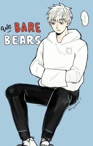 (~Esin) Ice Bear Human Version, Ice Bear As A Human, We Bare Bears Human Version, We Bare Bears Human, Bear Sitting, Human Version, We Bare Bears Wallpapers, Anime Vs Cartoon, Ice Bear