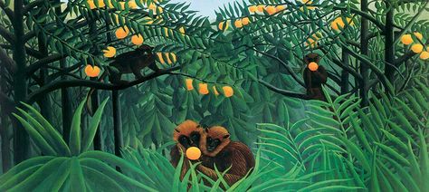 Canvas Wall Art by Henri Rousseau — iCanvas Henri Rousseau Jungle Paintings, Henri Rousseau Jungle, Rousseau Paintings, Charles Angrand, Henri Rousseau Paintings, Rousseau Art, Jungle Painting, Still Life Artists, Jungle Illustration