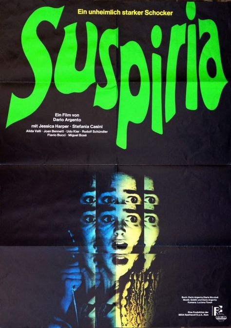 Suspiria 1977, Arte Pulp, Dario Argento, Horror Posters, Classic Horror Movies, Cinema Posters, Horror Movie Posters, Movie Poster Art, Vintage Horror