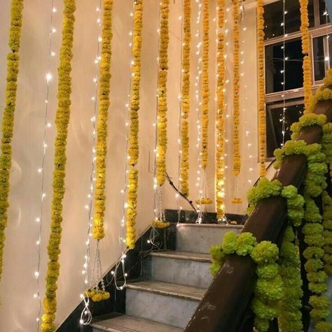 #follow_me#unique__writes Diwali Decoration Lights, Decoration Ideas For Wedding, Mehendi Decor Ideas, Home Flower Decor, Wedding At Home, Wedding Hall Decorations, Diwali Decorations At Home, Wedding Background Decoration, Wedding Entrance Decor