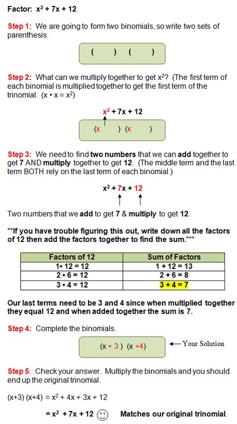 Factoring Trinomials Factoring Trinomials, Algebra Help, Math Examples, Factoring Polynomials, College Math, Teaching Math Strategies, Rational Expressions, Learn Physics, Math Textbook