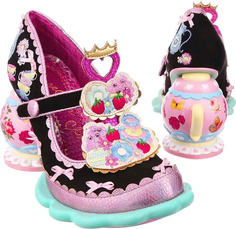 Irregular Choice Heels, Teapot Cake, Pink Teapot, Tea Supplies, Irregular Choice Shoes, Cake Party, Teal Leather, Irregular Choice, Party Heels