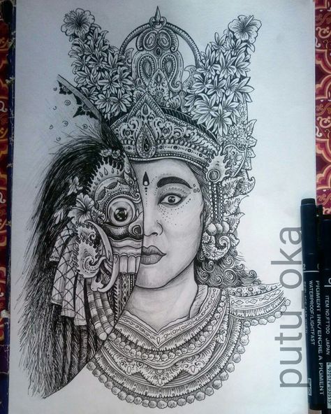 Balinese Tattoo, Barong Bali, Bali Tattoo, Bali Design, Ancient Tattoo, Tree Watercolor Painting, Indonesian Art, Thai Art, Japanese Tattoo Art