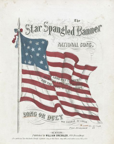 The flag inspired our national anthem. American Flag Illustration, Vintage Banners, The Star Spangled Banner, National Songs, Flag Illustration, Patriotic Images, I Love America, Star Spangled Banner, United States Flag