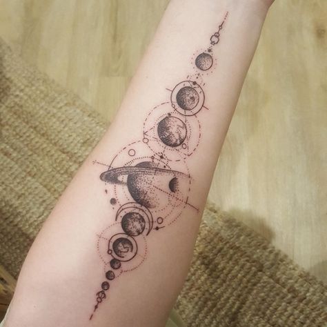 Tattoo Sydney, Solar System Tattoo, Astrology Tattoo, Universe Tattoo, Planet Tattoos, Galaxy Tattoo, Muster Tattoos, Inspiration Tattoos, Tattoos Geometric