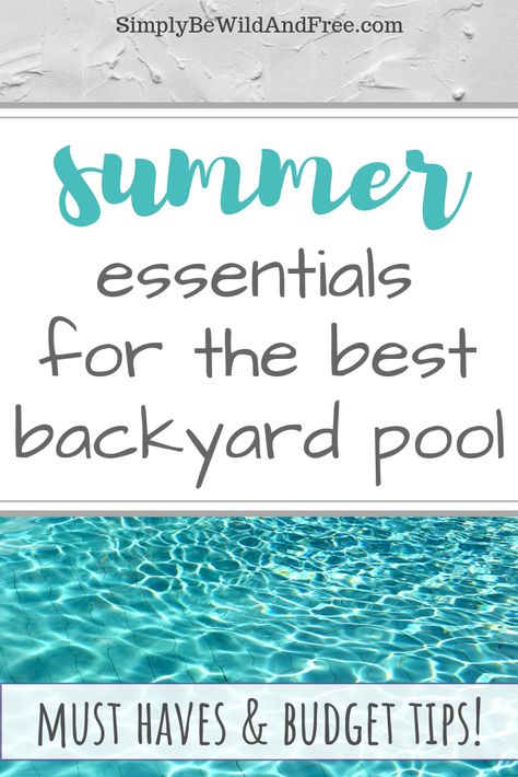 Pool Must Haves, Pool Area Decorating Ideas, Inside Pool, Cheap Pool, Creating A Budget, Pool Storage, Pool Essentials, Backyard Activities, Outdoor Pool Area