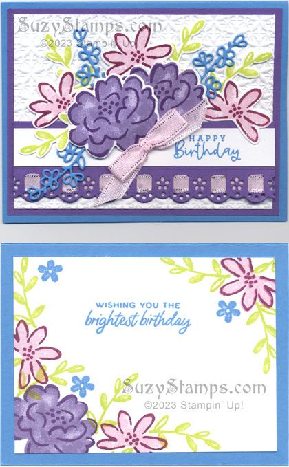 Stampin' Up! Birthday Cards - 2023-09 Stampin' Class - Darling Details Stamp Set and Dies, Cheerful Daisies Stamp Set, Basics 3D Embossing Folders, Sheer Ribbon Combo Pack Stampin Up Darling Details Bundle, Darling Details Stampin Up Cards, Stampin Up Darling Details, 3d Embossing Folders, Cheerful Daisies, Birthday Women, Stampin Up Card Ideas, Stampin Up Card, Birthday Card Ideas