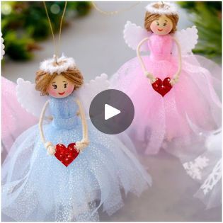 Tulle Christmas Angels, Christmas Angel Dolls Handmade, Diy Tulle Angel Ornaments, Fairy Christmas Ornaments Diy, Tulle Angel Ornaments, Tulle Angels Diy, Diy Angels Ornaments, Angels Diy Crafts, Tulle Crafts Diy