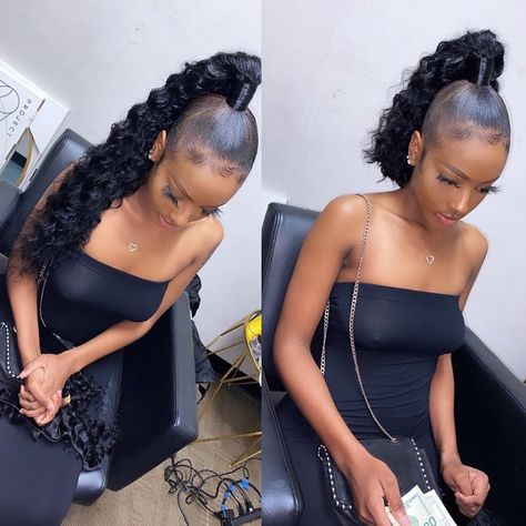 Cheap Great Virgin Human Hair on Instagram: “Long or Blunt❓😍 Hairstylist: @dolledbybenji 🌹 . . #hairstyle #wavyhair #deepwaave #loosewave #ponytailweave” Organique Breezy Wave Ponytail, Wave Ponytail, Weave Ponytail, Hair Ponytail, Hair Ponytail Styles, Sleek Ponytail, Ponytail Styles, Hair Maintenance, Deep Wave