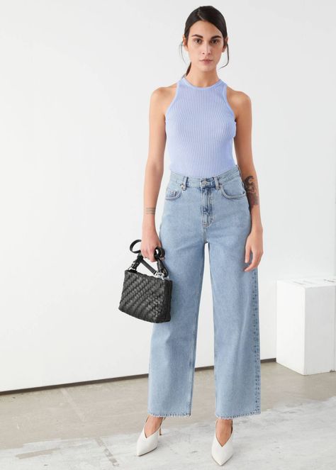 The 9 Best Brands for High-Waisted Jeans | Who What Wear UK Ultra High Waisted Jeans, Beatnik Style, High Rise Wide Leg Jeans, Pretty Blouses, Loose Fit Jeans, High Waist Fashion, Denim Trends, Long Torso, Faded Denim