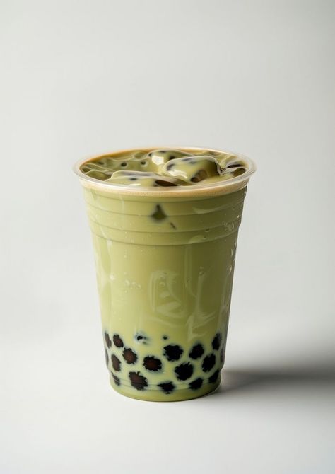 Boba Green Tea, Matcha Boba Tea, Bubble Tee, Bubble Tea Cup, Boba Bubble Tea, Disposable Cups, Boba Tea, Drinking Cup, Bubble Tea