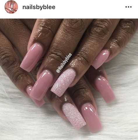 Nude Pink Nails With Glitter, Pink Sugar Nails, Sugar Glitter Nails, Sugar Coat Nails, Acrylic Nails Almond Shape, Sugar Glitter, Sugar Nails, Sugar Crystals, Almond Acrylic Nails