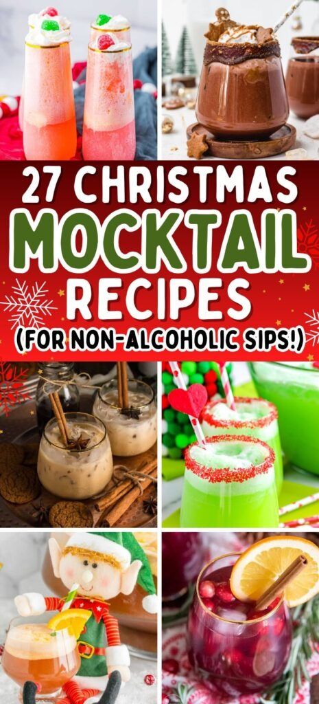 27 Magical Christmas Mocktails for Non-Alcoholic Holiday Sips - ZEN AND HONEY Non Alcoholic Holiday Cocktails, Easy Holiday Mocktail, Non Alcoholic Christmas Cocktails, Easy Christmas Drinks Nonalcoholic, Alcohol Free Christmas Drinks, Christmas Mocktails For Kids, Mocktails Non Alcoholic Christmas, Christmas Mocktails Non Alcoholic Easy, Non Alcoholic Drinks Christmas