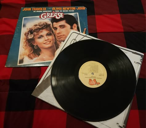 Illusions Aesthetic, Grease Soundtrack, Vinyl Record Crafts, Soundtrack Vinyl, Grease Movie, Grease Musical, Cd Aesthetic, Record Crafts, Physical Media