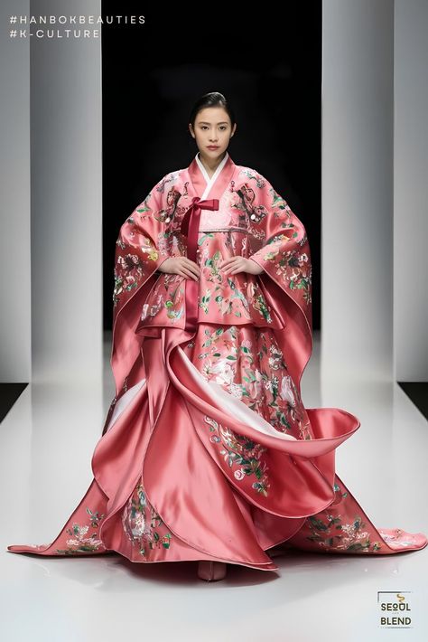 Hanbok Re-imagined: Princess in Pink Hanbok Editorial, Hanbok Aesthetic, Korean Embroidery, Hanbok Wedding, Hanbok Dress, Hanbok Traditional, Pink Feminine, Korean Traditional Clothing, Traditional Gowns