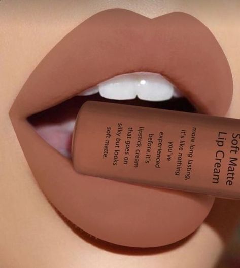 Brown Nude Lipstick, Bold Lipstick Makeup, Pretty Lipstick Colors, Makeup Lips Matte, Lipstick Ideas, Chocolate Lipstick, Pink Eye Makeup Looks, Brown Matte Lipstick, Nail Paint Shades