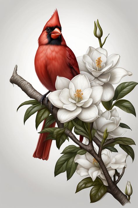 Are you looking for a unique and meaningful tattoo idea? Check out this beautiful cardinal tattoo with a gardenia flower, symbolizing love, faith, and purity. Learn how to get this tattoo and what it means in this blog post. 🌸🐦 Cardinal Birds Meaning, Gardenia Tattoo, Cardinal Drawing, Bird Meaning, Bird And Flower Tattoo, Cardinal Tattoo, Cardinal Tattoos, Peony Illustration, Magnolia Tattoo