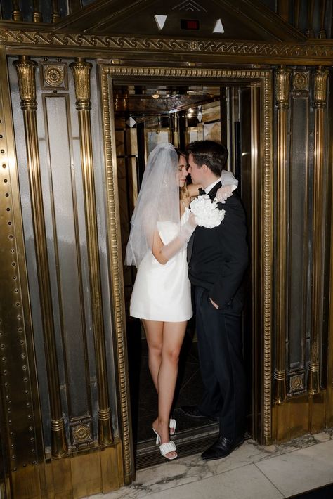 Old Elevator, Sf Elopement, Picture Mood, Las Vegas Wedding Photos, Vegas Wedding Photos, Courthouse Wedding Photos, Old Hollywood Wedding, Hollywood Wedding, Engagement Picture