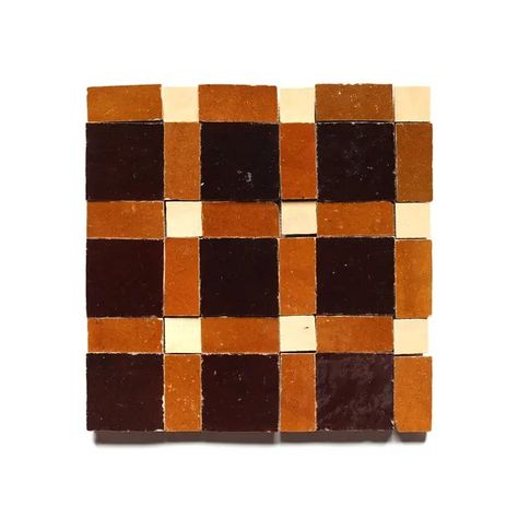 Gambit 5 Gambit Zellige | burnt sugar + amber + glazed earth | Zia Tile Cotto Tile, Zia Tile, Tile Mosaics, Moroccan Zellige, Exterior Tiles, Zellige Tiles, Burnt Sugar, Interior Tiles, Tiles Mosaic