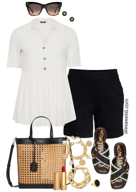 Plus Size Neutral Summer Outfits - Part 1 - Alexa Webb Plus Size Preppy Outfits, Plus Size Classic Style, Plus Size Preppy, Neutral Summer Outfits, Curvy Fashion Summer, Plus Size Outfit Ideas, Weekend Inspiration, Alexa Webb, Plus Size Summer Casual