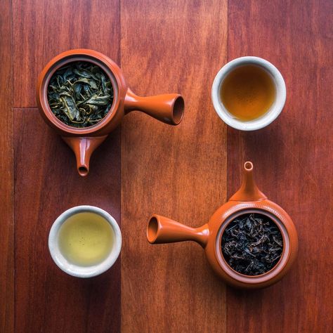 Tasting two classic Taiwanese oolongs. On the left: a creamy buttery floral Alishan Oolong. On the right: a slightly more oxidised Dong Ding oolong which has a woodier fruitier taste #oolong Tea Photography, Tea, Floral, Photography, On Instagram, Instagram