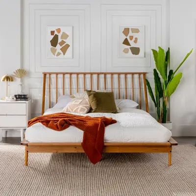 Buy Beds Online at Overstock | Our Best Bedroom Furniture Deals Carpeted Bedroom, Spindle Headboard, 2024 Bedroom, Modern Beds, Spindle Bed, Inside Decor, California King Bedding, Buy Bed, Inspire Me Home Decor