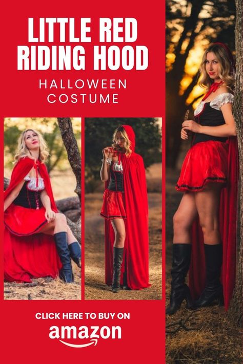 Gothic Red Riding Hood, Elegant Corset, Riding Hood Costume, Red Cloak, Fairy Tale Costumes, Red Riding Hood Costume, Classic Fairy Tales, Disney Fairy, Spooktacular Halloween