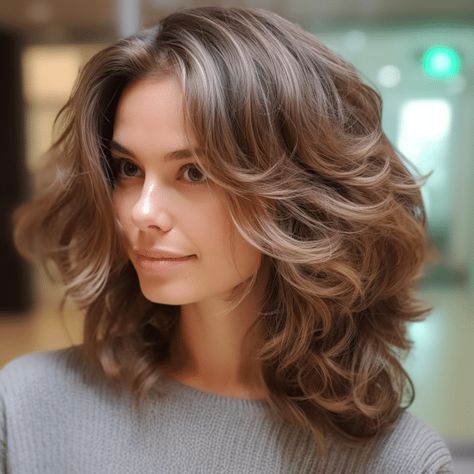 93 Stunning Medium-Length Layered Haircuts Trending Right Now Hairstyles For Medium To Long Length Hair, Women’s Medium Haircut With Layers, Thick Medium Length Hair With Layers, Shoulder Length Curly Hair With Layers Curls Medium Hairstyles, Drastic Layers Medium Hair, Wolf Haircut Medium Length Wavy, 2024 Hair Trends For Women Medium, Feathered Layered Hairstyles, Hair Cuts Medium Length Layers 2024