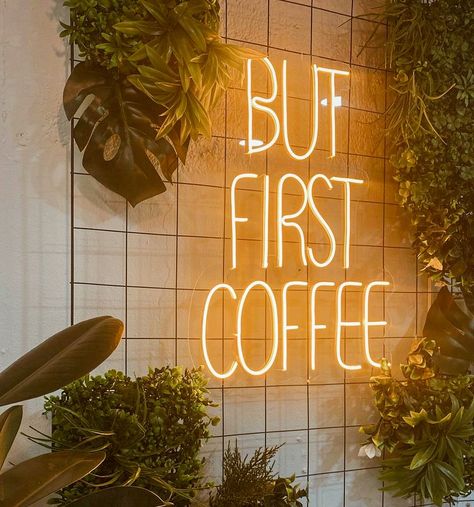 But First Coffee Neon Sign Decor For Cafe Ideas, Wood Coffee Shop Design, Coffee Shop Lighting Ideas, Coffee Corner Aesthetic, Coffee Shop Signage, Cafe Neon Sign, But First Coffee Sign, Cafe Signs, Coffee Neon Sign