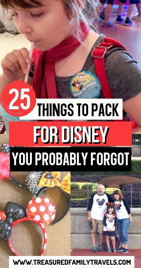 25 Things to Pack for Disney You Probably Forgot Disney Family Packing List, Disney Must Pack List, Magic Kingdom Packing List, Best Snacks For Disney World, How To Pack For Disneyland, Packing Food For Disneyland, Disney World Backpack List, Best Bag For Disneyland, Best Snacks To Pack For Disney World