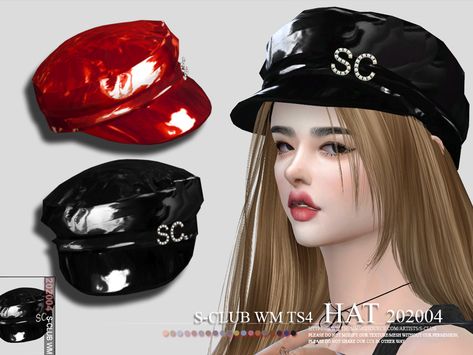 The Sims Resource - S-Club ts4 WM Hat 202004 Sims 4 Cc Beanie, Y2k Hats, Y2k Hat, Sims 4 Cc Eyes, Cc Hats, Sims 4 Cas Mods, Sims Clothes, Tumblr Sims 4, Sims 4 Cc Folder