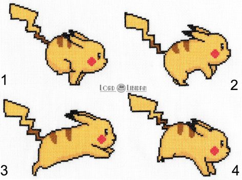 Pikachu Running, Cross Stitch Pokemon, Charmander Cross Stitch, Pikachu Embroidery, Pikachu Cross Stitch Pattern, Pikachu Cross Stitch, Stitch Pokemon, Gaming Painting, Cross Stitch Tattoo