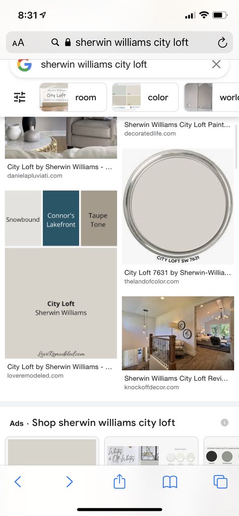 Sw City Loft Color Palette, City Loft Sherwin Williams Kitchen, City Loft Sherwin Williams Pallet, City Loft Sherwin Williams Bedroom, City Loft Sherwin Williams Coordinating Colors, City Loft Sherwin Williams, City Loft, Room Paint Colors, Sherwin Williams