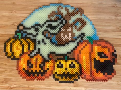 Nightmare Before Christmas Perler Beads, Naruto Perler Beads, Horror Perler Beads, Halloween Perler Bead Patterns, Halloween Perler Beads, Hama Beads Halloween, Halloween Perler, Zero Nightmare Before Christmas, Christmas Perler Beads