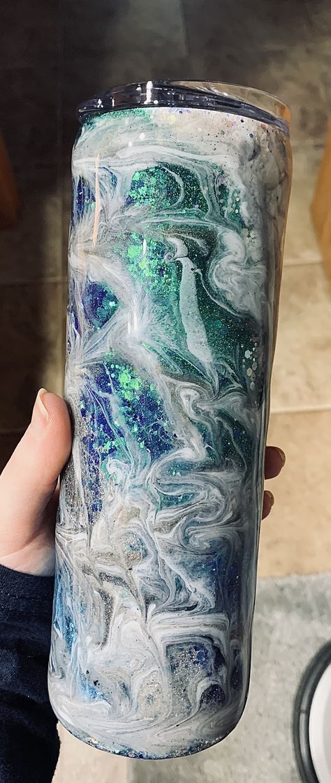 Milky Way Tumbler, Milky Way, Epoxy Resin, Metallica, Blue White, Tumbler, Sparkle, Glitter, Pure Products