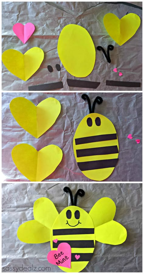 "Bee Mine" Valentines Day Craft For Kids #Valentines card #bee art project | CraftyMorning.com Valentines Day Craft, Bee Mine Valentine, February Crafts, Valentine's Day Crafts For Kids, Preschool Valentines, Kids Valentines, Valentine Crafts For Kids, Bee Mine, Daycare Crafts