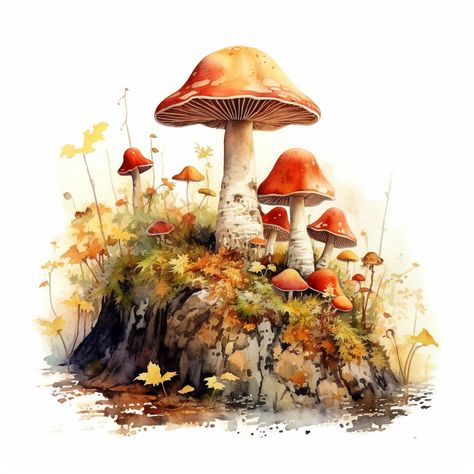 Fungi Illustration, Fungi Art, Mushroom Paint, Mushroom Drawing, Botanical Poster, Mushroom Art, Puzzle Design, Botanical Drawings, Beautiful Drawings