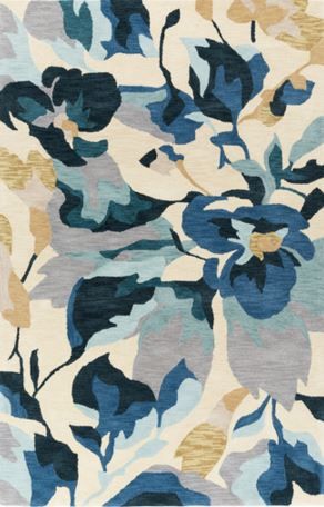 A truly captivating mix of neutrals and blues make up this oversized floral Rivera rug by Surya (RVR-1000). Floral Accent Rug, Mosaic Inspiration, Surya Rug, Bassett Furniture, Collage Ideas, Industrial Area Rugs, Soft Flooring, Teal Area Rug, Yellow Area Rugs