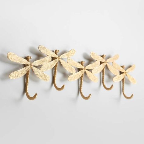 Dragonfly Nursery, Unique Picture Frames, Nursery Trends, Wall Mounted Hooks, Decorative Wall Hooks, Glass Sink, Hook Rack, Hook Wall, Wall Rack