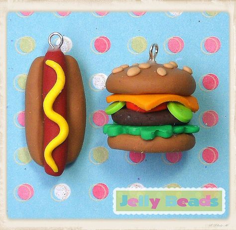 hot dog and cheese burger set Dough Art, Dough Ideas, Model Magic, Fimo Jewelry, Cheese Burger, Fake Bake, Polymer Clay Animals, Fondant Figures, Cute Polymer Clay