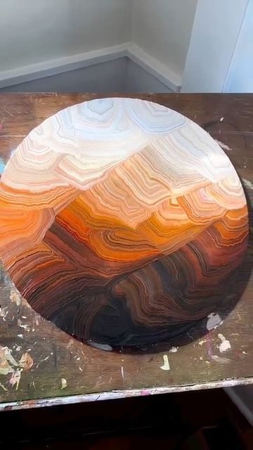 Acrylic Gradient Painting, Agate Painting, Canvas Art Painting Acrylic, Modern Art Styles, Desert Painting, Desert Art, Mid Century Modern Art, Crazy Lace Agate, Mini Canvas Art