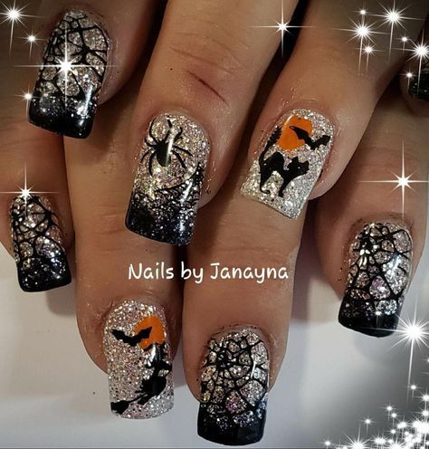 Halloween Fall Nails, Nail Art Orange, Scary Nails, Halloween Nails Diy, Holloween Nails, Halloween Nail Ideas, Halloween Acrylic, Cute Halloween Nails, Halloween Acrylic Nails