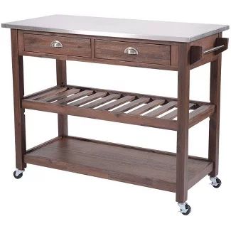 Brown : Kitchen Carts & Islands : Target Chestnut Kitchen, Butcher Block Kitchen Cart, Drop Leaf Kitchen Island, Kitchen Carts, Portable Kitchen Island, Butcher Block Kitchen, Table Kitchen Island, Industrial Style Kitchen, Stainless Steel Counters