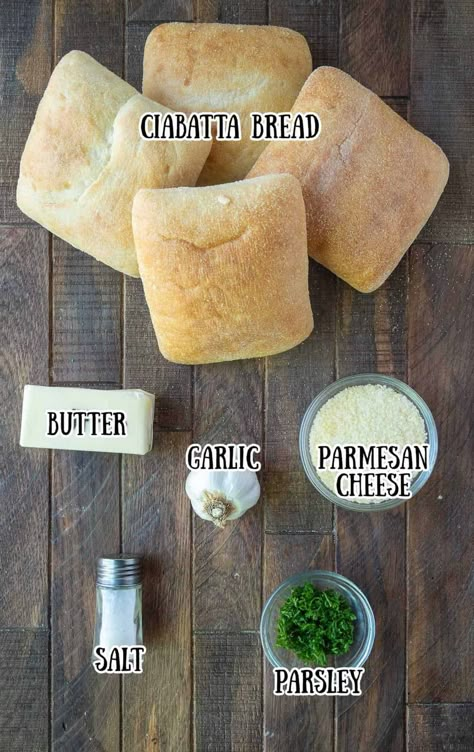 Cheesy Garlic Ciabatta Bread, Toasted Ciabatta Bread, Chabota Bread, Ciabatta Sandwich Recipes Breakfast, Garlic Ciabatta Bread Recipe, Chibata Bread Recipes, Garlic Ciabatta Bread, Ciabatta Rolls Recipe, Ciabatta Garlic Bread