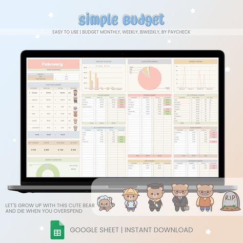 Google Sheets' budget planner offers a flexible weekly tracking system that allows you to manage your finances efficiently and effectively. This tool provides detailed insights into your spending, helping you stay on track with your financial goals. With bi-weekly tracking, you can monitor expenses more frequently, providing timely adjustments for better control over your Google Sheets Budget Template Free, Budget Template Biweekly, Simple Budget Planner, Paycheck Budget Template, Google Sheets Templates, Simple Budget Template, Spreadsheet Design, Notion Inspo, Budget Spreadsheet Template